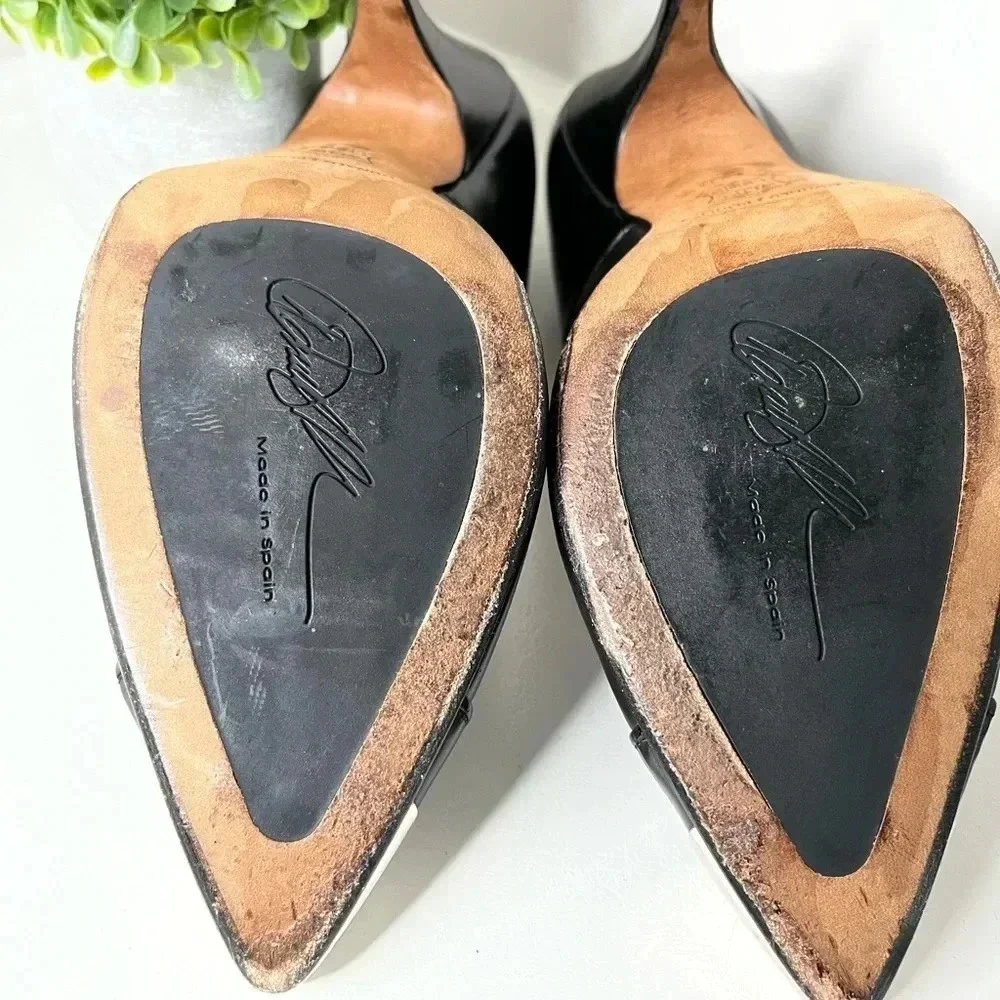 Donald J Pliner Vero Cuoio Black Pointed Heels - Picture 11 of 13